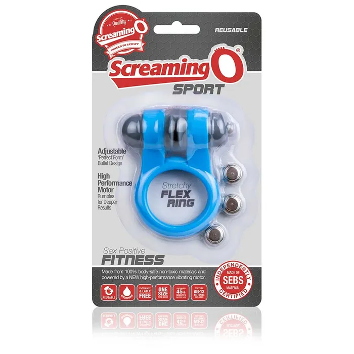 ScreamingO Sport Vibrating Penis Ring Bullet Vibrator Blue ScreamingO Female Sex Toys