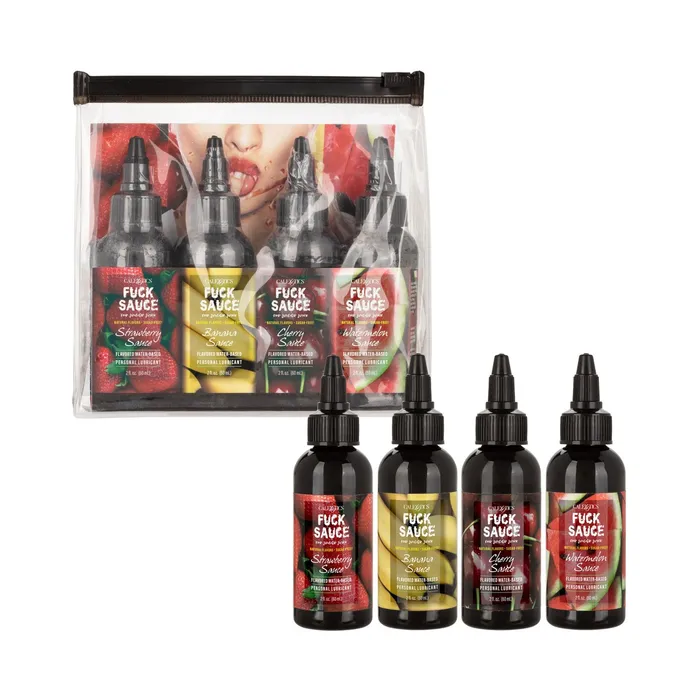 Sexual Health Wellbeing California Exotic Novelties Inc Fuck Sauce Flavored WaterBased Personal Lubricant Variety 4 Pack 2oz 60 mL Sexual Health Wellbeing California Exotic Novelties Inc Fuck Sauce Flavored WaterBased Personal Lubricant Variety 4 Pack 2oz 60 mL