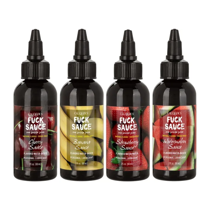 Sexual Health Wellbeing California Exotic Novelties Inc Fuck Sauce Flavored WaterBased Personal Lubricant Variety 4 Pack 2oz 60 mL