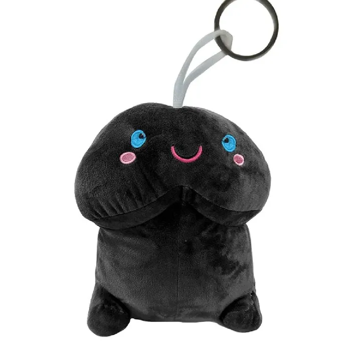 Shots Anal Penis Stuffy 4 Inch Smiling Plush Black Colored Penis