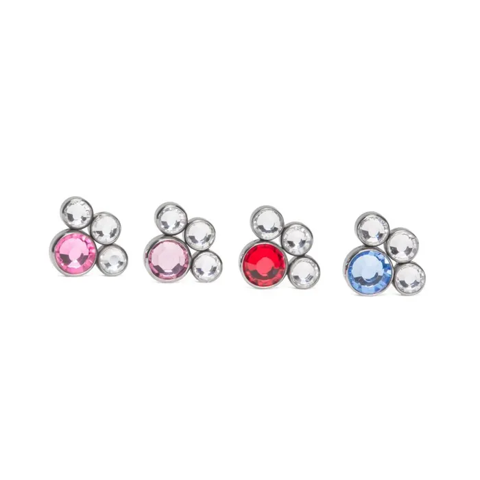 Tilum 14g12g Internally Threaded Paw Print Cluster Top Choose 4mm Jewel Color Price Per 1 Tilum Vibrators