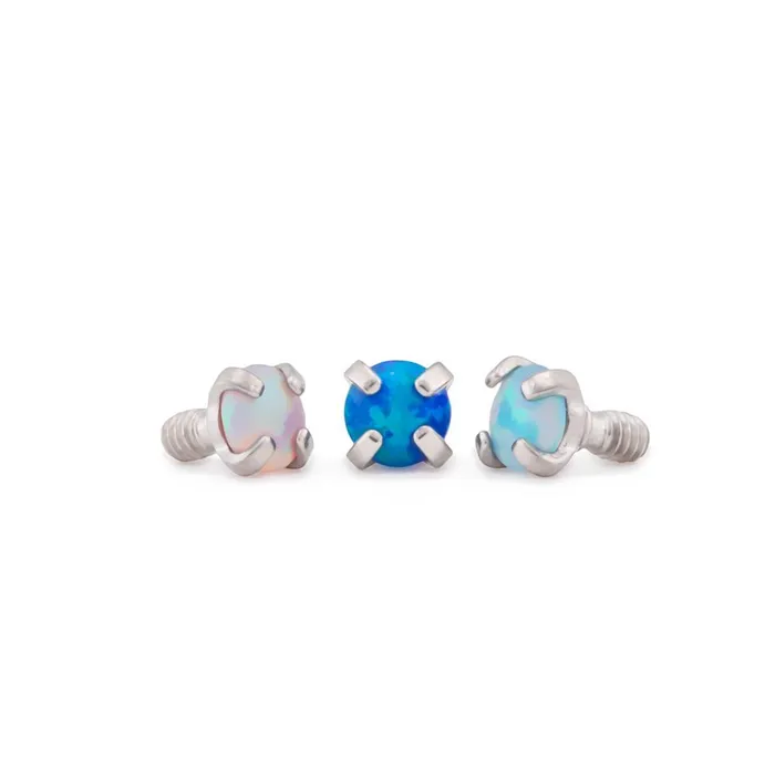 Tilum 14g12g Internally Threaded Square ProngSet 25mm Round Opal Top Price Per 1 Tilum Anal