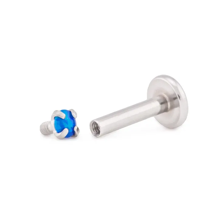 Tilum 14g12g Internally Threaded Square ProngSet 25mm Round Opal Top Price Per 1 Tilum Anal
