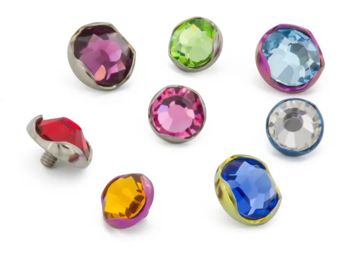 Tilum 14g 12g Internally Threaded Titanium 44mm Jeweled ProngSet Top Price Per 1 Tilum Anal