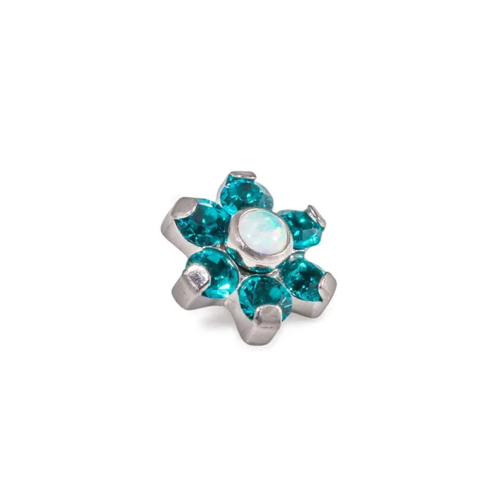 Tilum 14g12g Internally Threaded Titanium Flower Top with White Opal Center Choose Petal Jewel Color Price Per 1 Tilum Male Sex Toys Tilum 14g12g Internally Threaded Titanium Flower Top with White Opal Center Choose Petal Jewel Color Price Per 1 Tilum Male Sex Toys