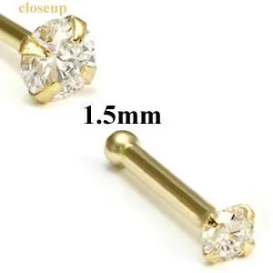 Tilum 14KT YELLOW GOLD 15MM CZ JEWEL NOSE BONE 20g Tilum Vibrators