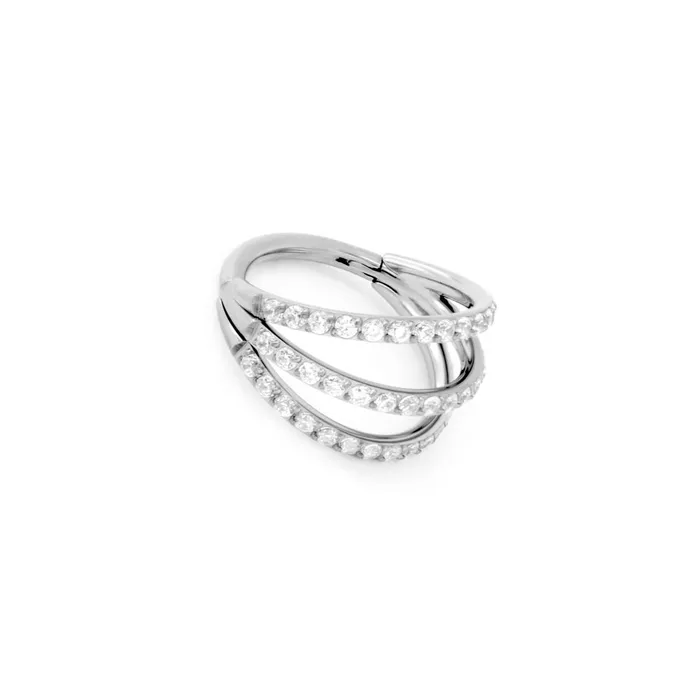 Tilum 16g Faux Triple Jeweled Hoop Titanium Clicker Price Per 1 Tilum Vibrators Tilum 16g Faux Triple Jeweled Hoop Titanium Clicker Price Per 1 Tilum Vibrators