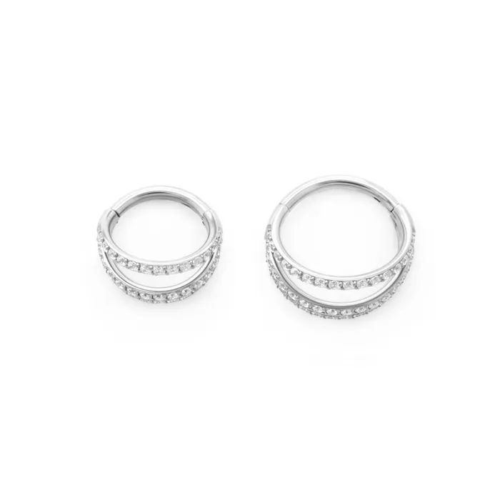 Tilum 16g Faux Triple Jeweled Hoop Titanium Clicker Price Per 1 Tilum Vibrators