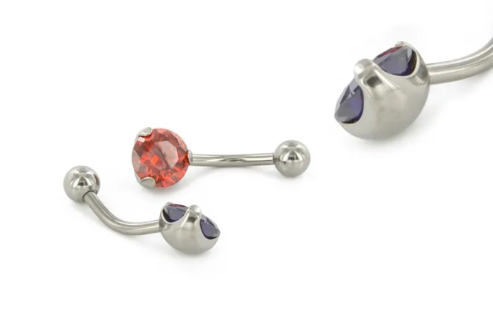 Tilum Male Sex Toys Tilum 14g 716 Internal ProngSet Jeweled Titanium Belly Button Ring with Hoop Add Your Own Charm