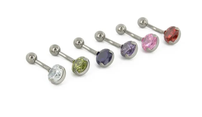 Tilum Male Sex Toys Tilum 14g 716 Internal ProngSet Jeweled Titanium Belly Button Ring with Hoop Add Your Own Charm