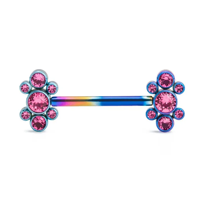 Tilum Vibrators Tilum 14g12g Internally Threaded Titanium Seven Jewel Cluster Top Price Per 1