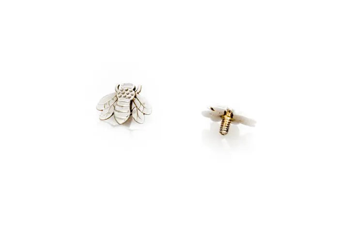 Tilum Vibrators Tilum 14g or 12g Internally Threaded 14kt White Gold Bumble Bee Top Price Per 1