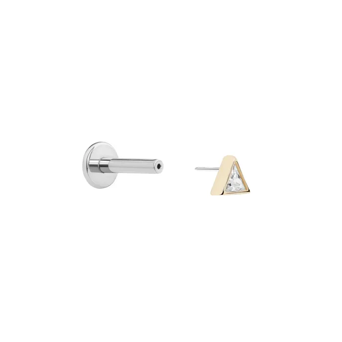 Tilum Vibrators Tilum 14kt Yellow Gold Jeweled Triangle Threadless Top Price Per 1 Pick Jewel Color
