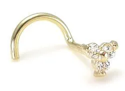 Tilum Vibrators Tilum 14kt Yellow Gold Trinity Nose SCREW 20g