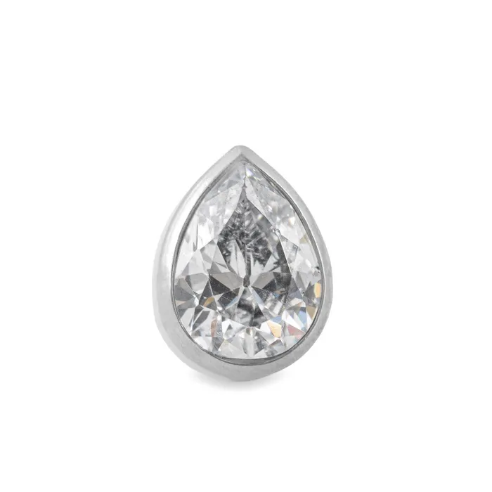 Tilum Vibrators Tilum Beveled Teardrop Jewel Titanium Threadless Top Price Per 1