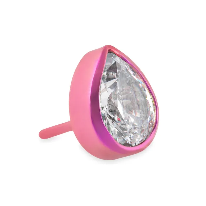 Tilum Vibrators Tilum Beveled Teardrop Jewel Titanium Threadless Top Price Per 1