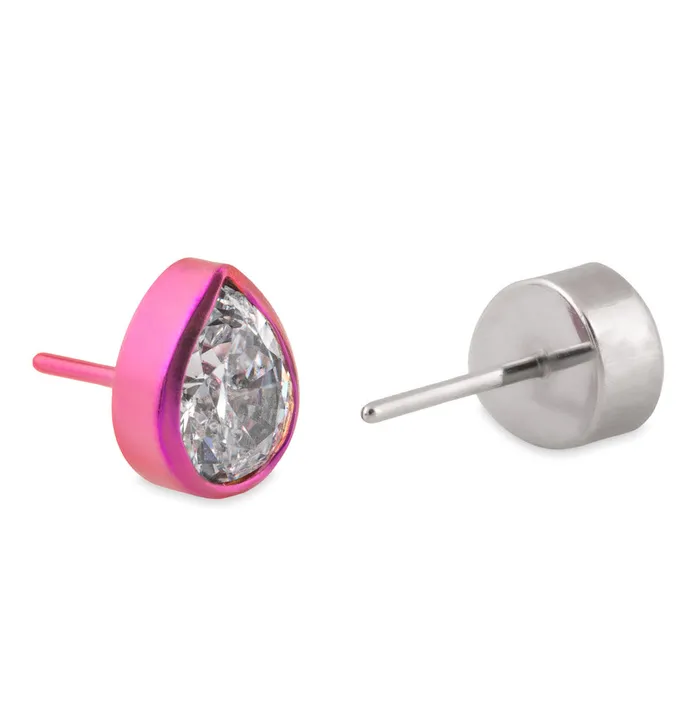 Tilum Vibrators Tilum Beveled Teardrop Jewel Titanium Threadless Top Price Per 1