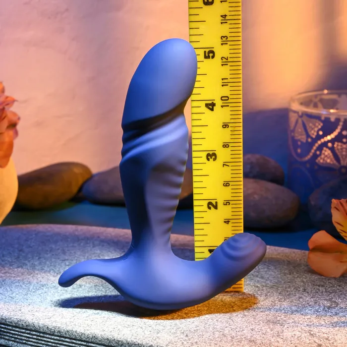 True Blue Rechargeable Thrusting Silicone Vibrator Evolved Novelties Vibrators