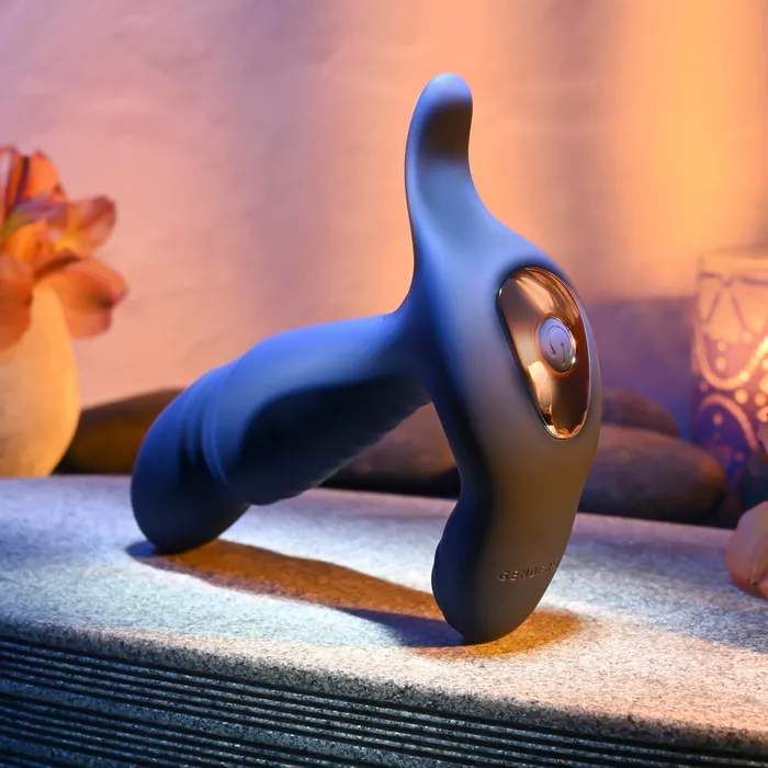 True Blue Rechargeable Thrusting Silicone Vibrator Evolved Novelties Vibrators