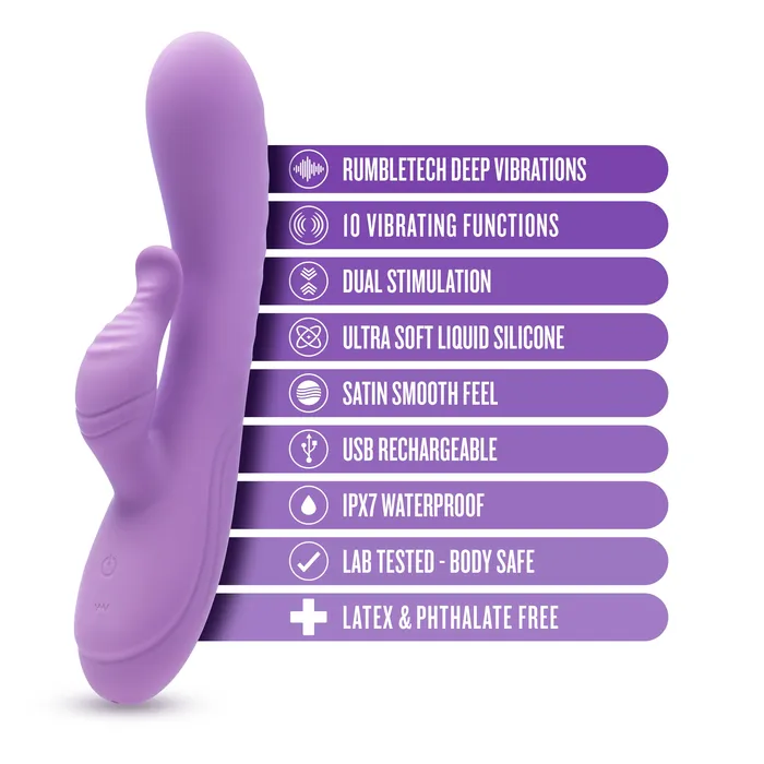 Vibrators Blush Evelyn Beginner GSpot Rabbit Vibrator Purple