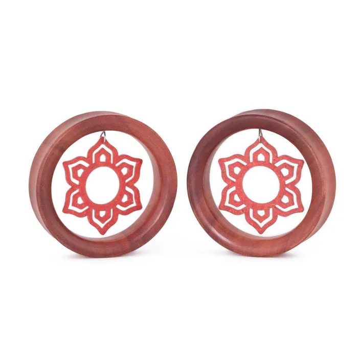 Vibrators Dangling Red Coral Blooming Lotus Saba Wood Tunnel 26mm50mm Price Per 1 Elementals Organics Vibrators Dangling Red Coral Blooming Lotus Saba Wood Tunnel 26mm50mm Price Per 1 Elementals Organics