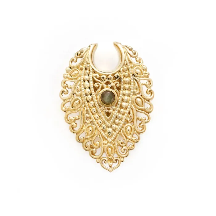 Vibrators Elementals Organics Filigree Labradorite Polished Brass Saddle Plugs Price Per 2