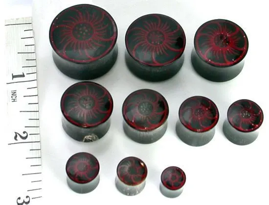 Vibrators Elementals Organics RED RESIN DAISY Flower Design Wholesale Organic Jewelry Horn 8mm24mm Price Per 1
