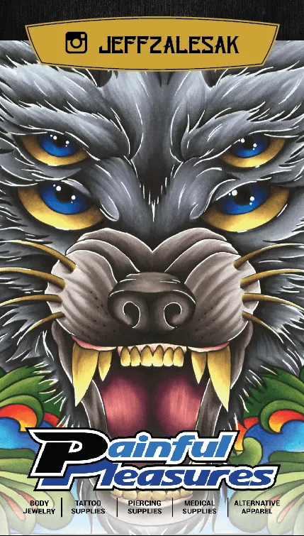 Vibrators Jeff Zalesak Foureyed Wolf Sticker 2x 35 Painful Pleasures