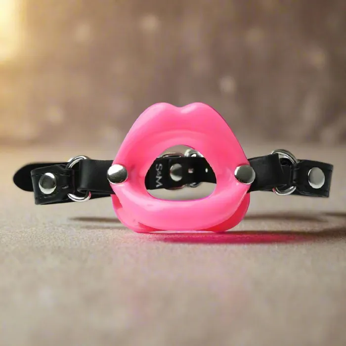 Vibrators Sex and Mischief Silicone Lip Shaped Mouth Gag Pink Sportsheets