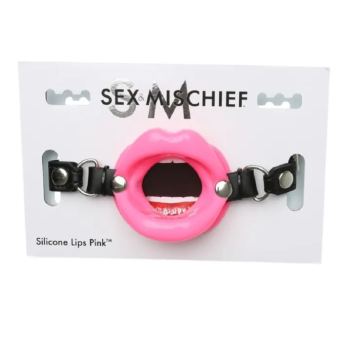 Vibrators Sex and Mischief Silicone Lip Shaped Mouth Gag Pink Sportsheets