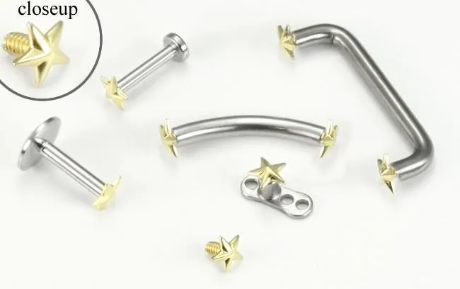 Vibrators Tilum Tilum 14g Internally Threaded Replacement YELLOW GOLD 3D STAR Price Per 1 Vibrators Tilum Tilum 14g Internally Threaded Replacement YELLOW GOLD 3D STAR Price Per 1