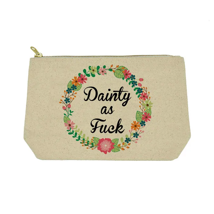 Vibrators Twisted Wares Dainty As Fck Printed Zip Up Storage Bag
