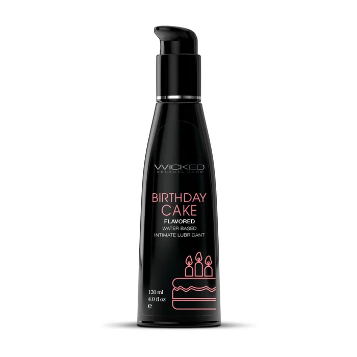 Wicked Lubes Lubricants Wicked Aqua Birthday Cake Flavored Water Based Lubricant 4 oz Wicked Lubes Lubricants Wicked Aqua Birthday Cake Flavored Water Based Lubricant 4 oz