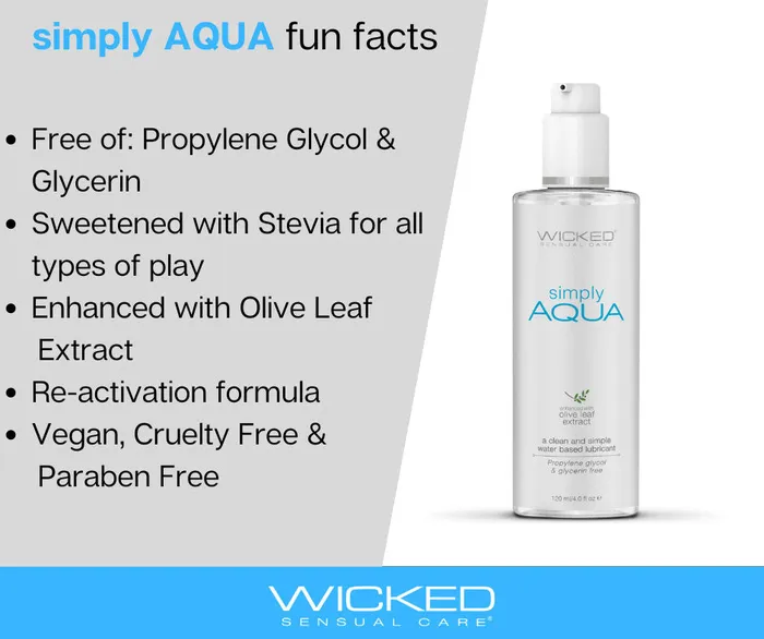 Wicked Simply Aqua Water Based Lubricant Wicked Sensual Care Lubricants
