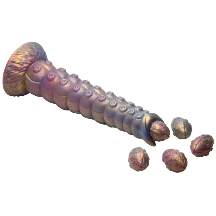 XR Brands Female Sex Toys Deep Invader Tentacle Ovipositor Silicone Fantasy Role Play Dildo With Eggs