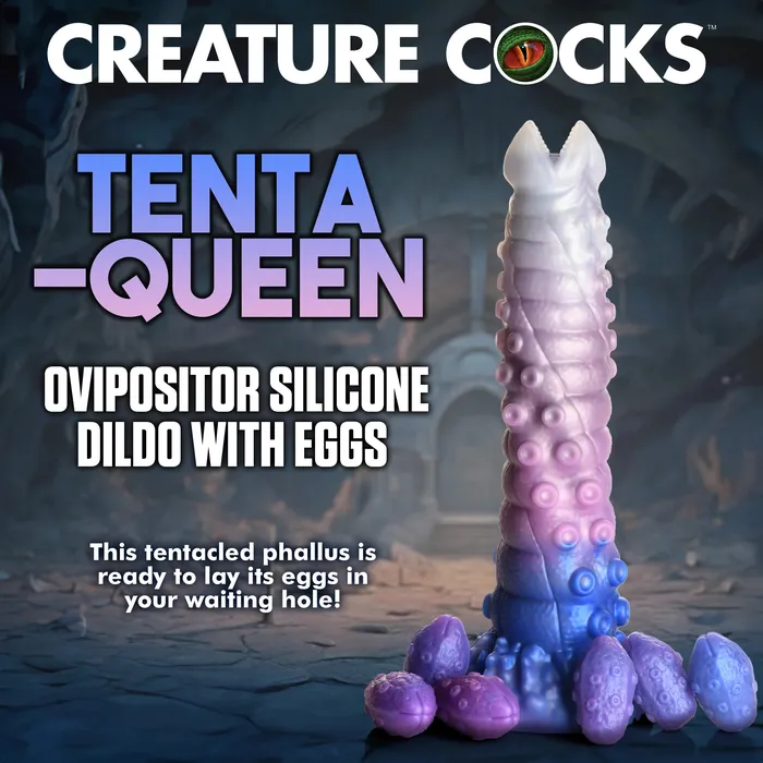 XR Brands TentaQueen Ovipositor Silicone Fantasy Role Play Dildo With Eggs Female Sex Toys