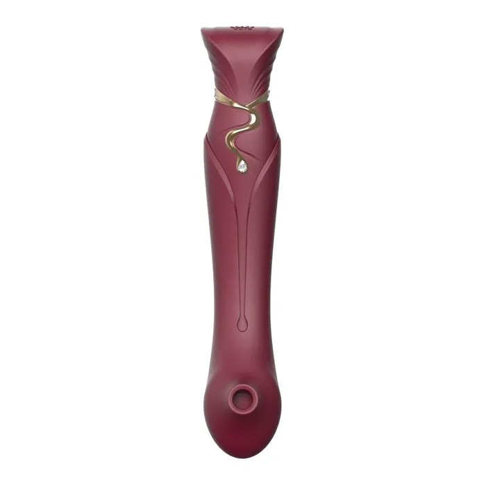 ZALO USA Female Sex Toys ZALO USA Queen Set Gspot PulseWave Vibrator with Suction Sleeve Wine Red