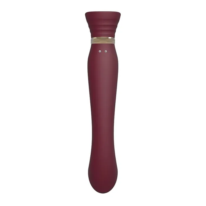 ZALO USA Female Sex Toys ZALO USA Queen Set Gspot PulseWave Vibrator with Suction Sleeve Wine Red