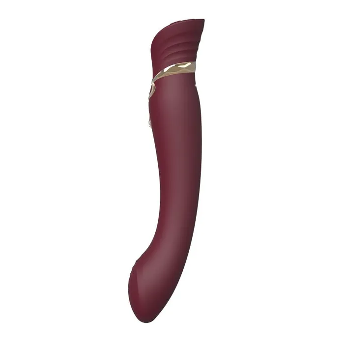 ZALO USA Female Sex Toys ZALO USA Queen Set Gspot PulseWave Vibrator with Suction Sleeve Wine Red