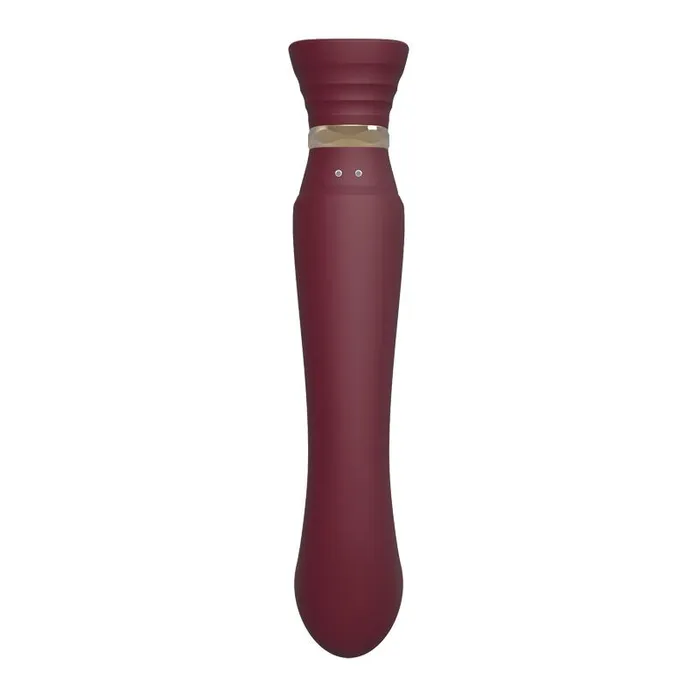 ZALO USA Female Sex Toys ZALO USA Queen Set Gspot PulseWave Vibrator with Suction Sleeve Wine Red